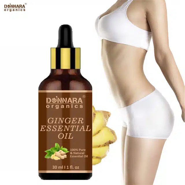 Donnara Organics Natural Ginger Essential Oil for Fat Loss (Pack of 4, 30 ml)