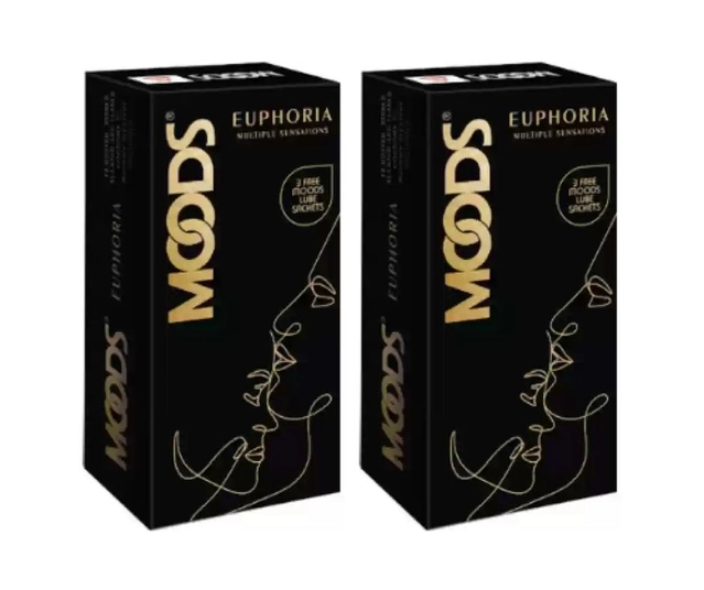 Mood Euphoria Multiple Sensations 10 Pcs Condoms (Pack of 2)