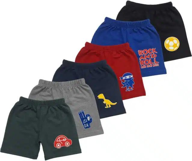 Shorts for Boys (Multicolor, 1-2 Years) (Pack of 6)