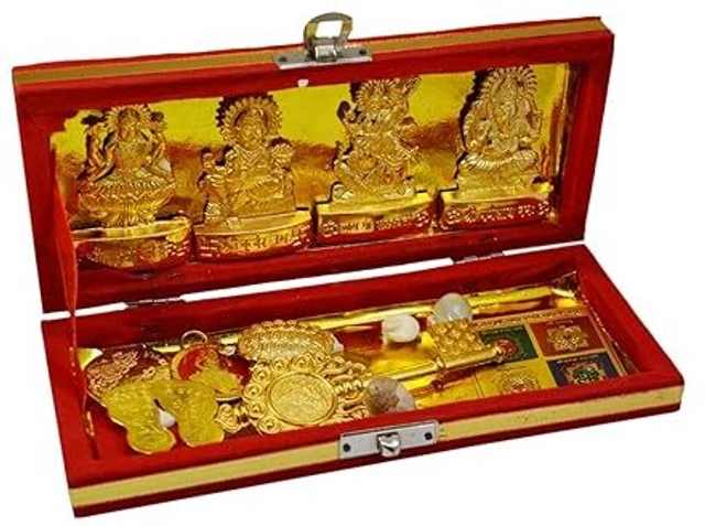 Metal Sri Dhan Laxmi Yantra (Gold, Set of 1)