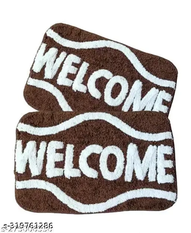 Microfiber Door Mats (Brown, 40x60 cm) (Pack of 2)