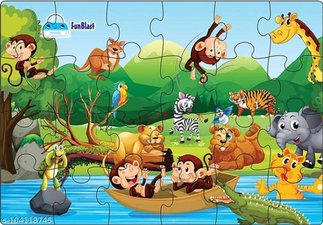 Plastic Jigsaw Puzzle for Kids (Multicolor, Set of 1)