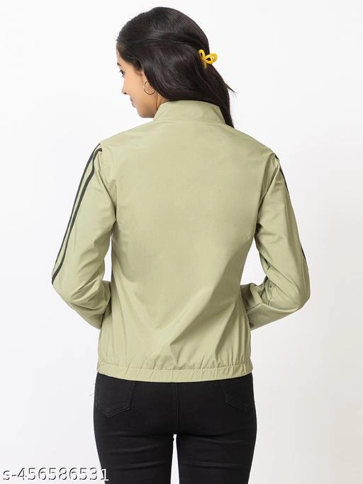 Cotton Blend Full Sleeves Jacket for Women (Sea Green, L)