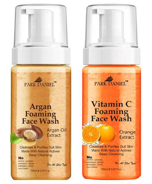 Park Daniel Argan Oil and Vitamin C Foaming Face Wash (Pack of 2, 150 ml) (SE-1373)