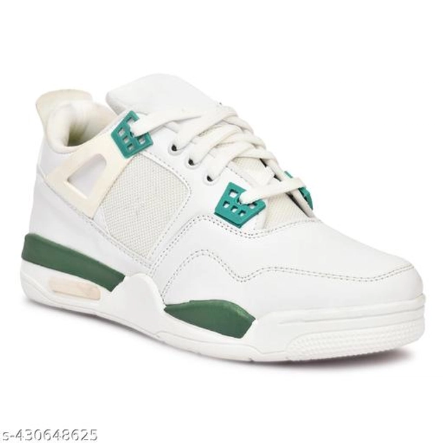 Casual Shoes for Men (Green & White, 6)