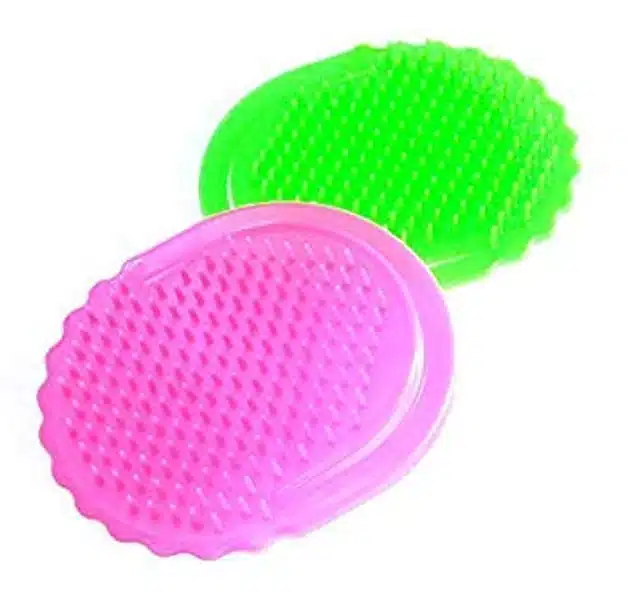 Plastic Pocket Hair Comb (Pink & Green, Pack of 2)