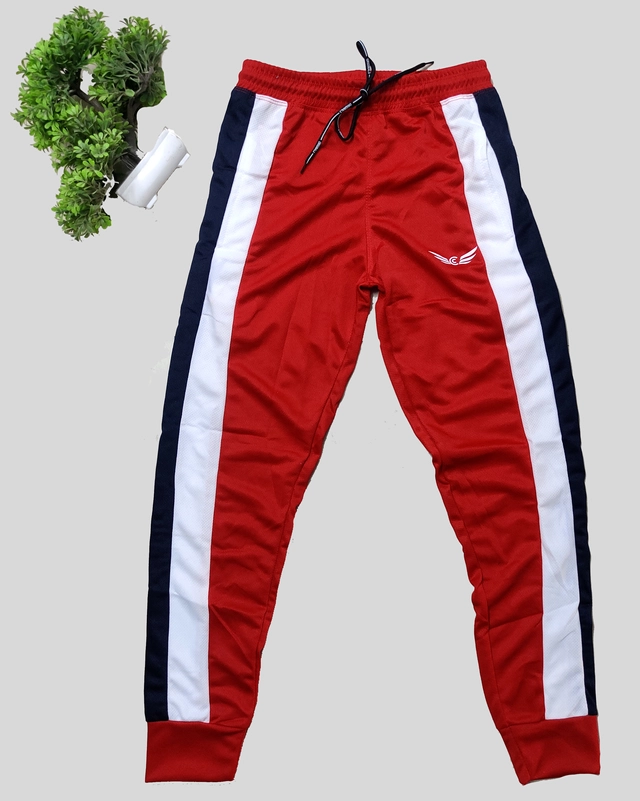 Polyester Regular Fit Trackpants for Men (Red, 28)