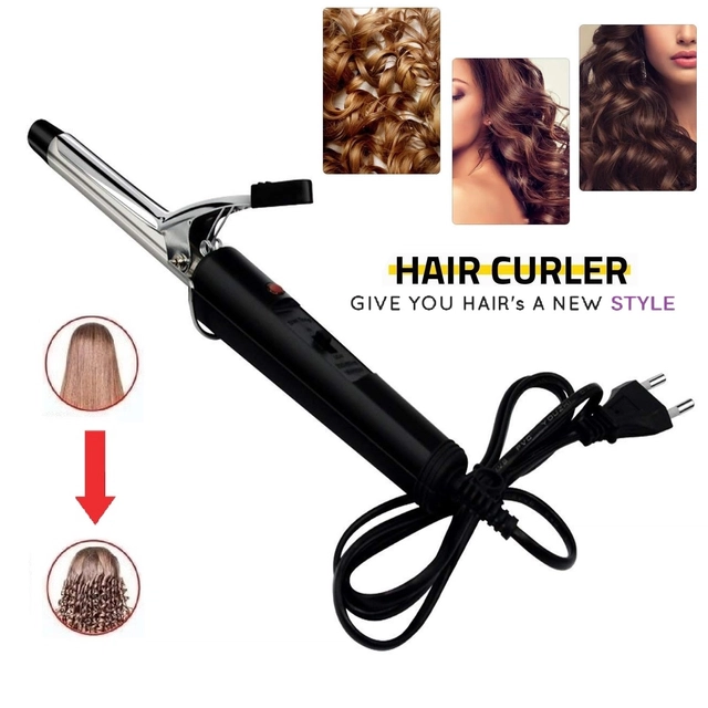 Professional Electric Hair Curler for Women (Black & Silver, 15 W)