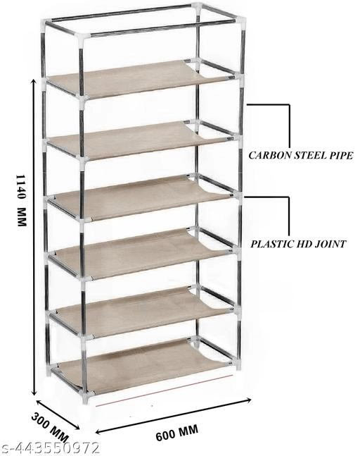 Metal 6 Layer Collapsible Multipurpose Rack (Brown)