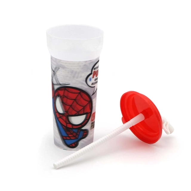 GLUMAN 3D Spiderman, Sipper Bottle (350 ml,Pack of 1)