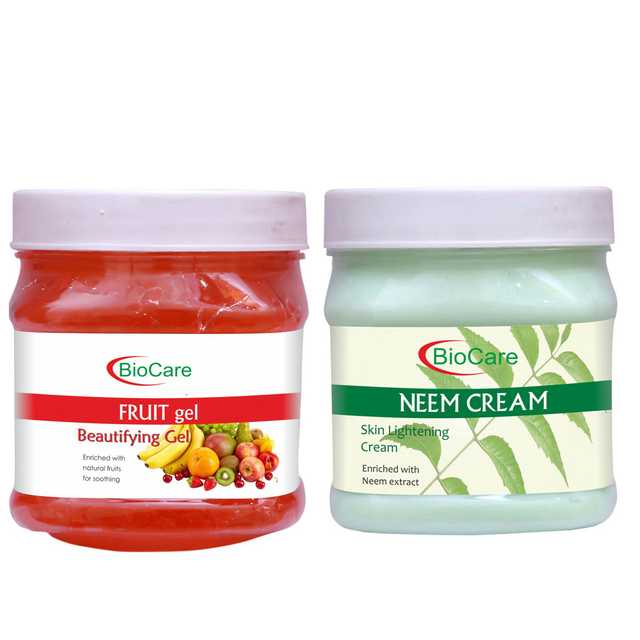 Combo Of Biocare Fruit Gel (500 ml) With Biocare Neem Cream (500 ml) (O-1375)