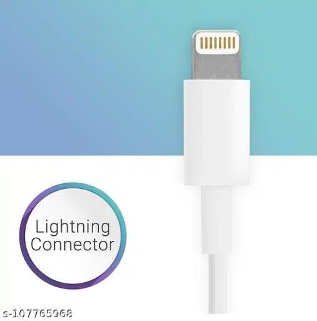 Power Bank Charging Cable for iPhone (White, 20 cm)