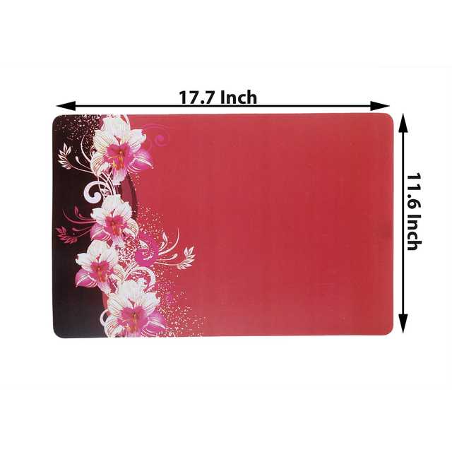 Multipurpose Refrigerator Mats (Red, 12 X 17 Inch) (Pack of 4) (W-67)