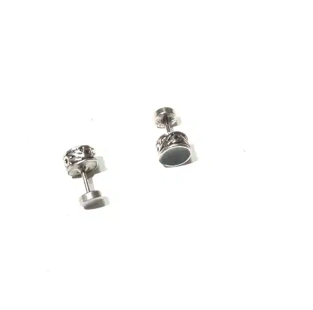 Metal Earrings for Men (Silver, Set of 1)