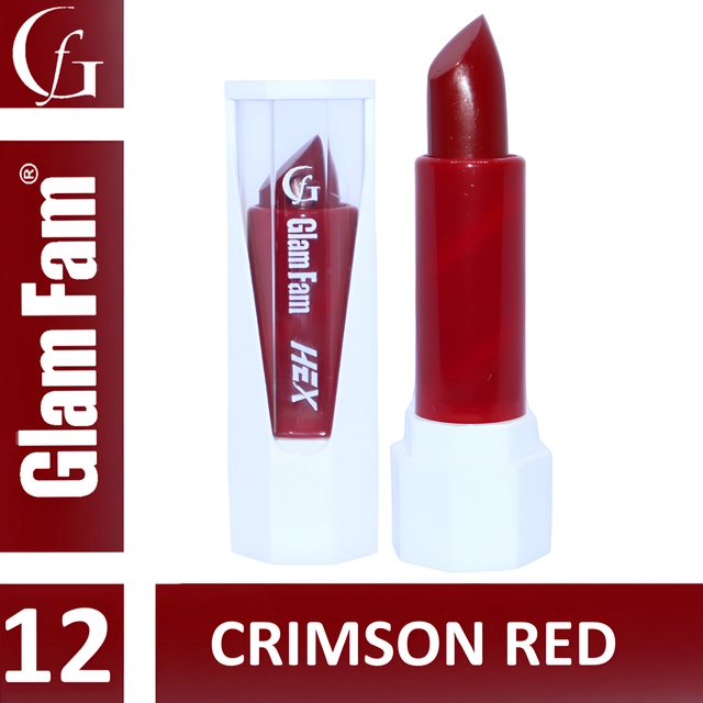 Glam Fam Smudge Proof Creamy Ultra Matte Long Lasting Lipstick (Crimson Red)