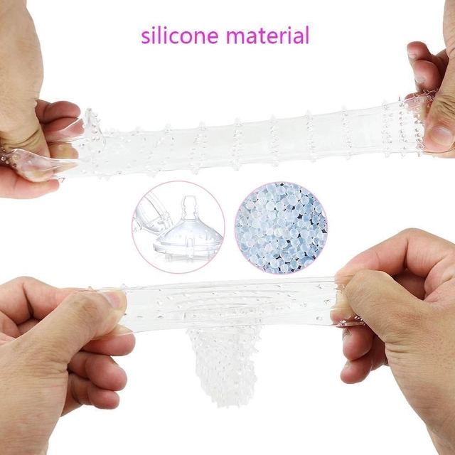 A R Silicone Crystal Dotted Condom for Men (Transparent)