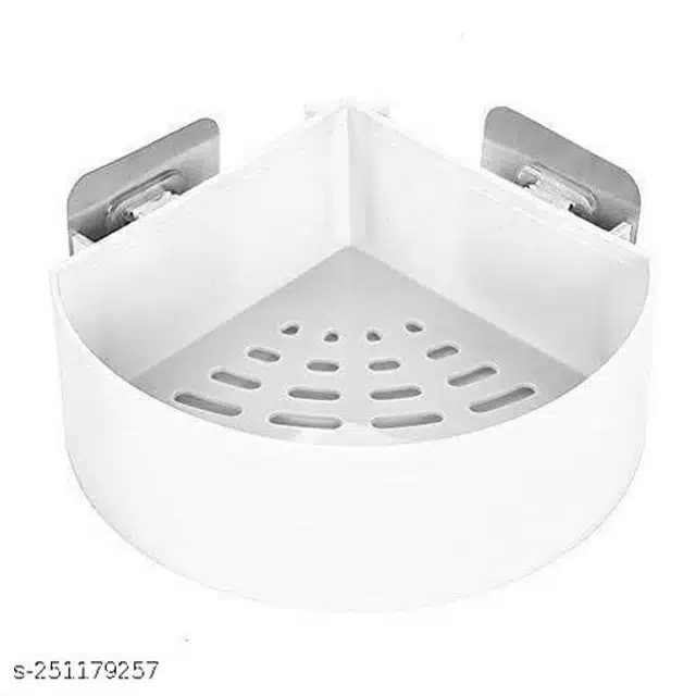Plastic Bathroom Corner Shelves (White)