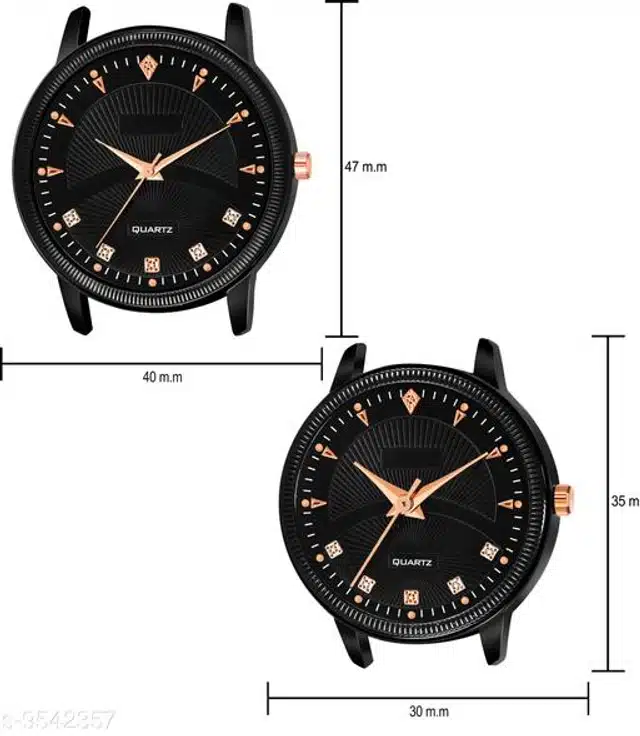 Analog Watch for Couple (Multicolor, Pack of 2)