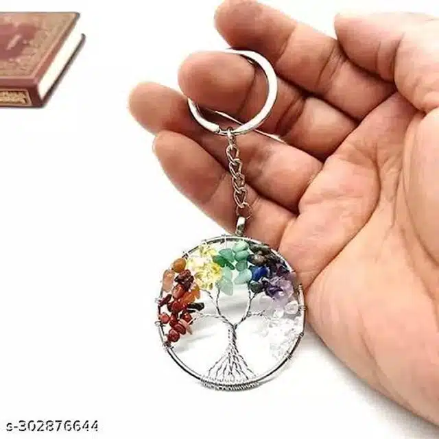 7 Chakra Tree Keychain (Multicolor)