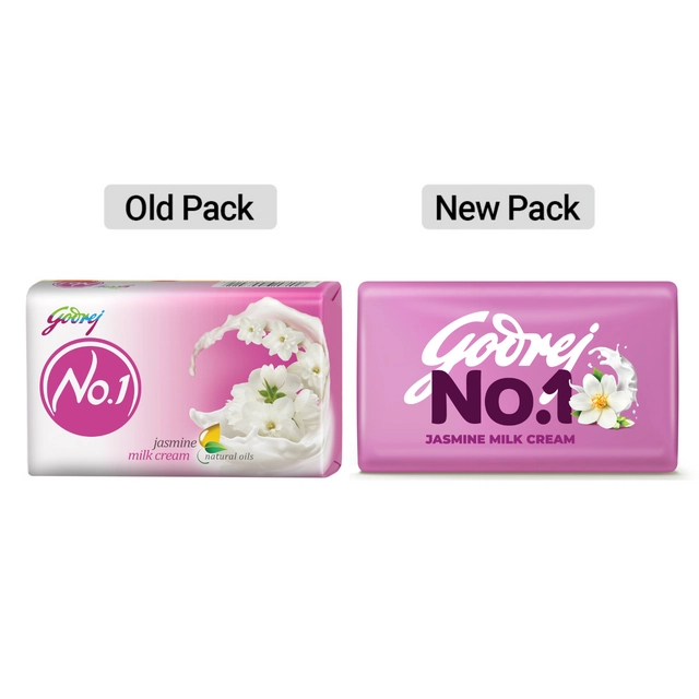 Godrej No.1 Jasmine & Milk Cream Bathing Soap 5X100 g (Buy 4 Get 1 Free)