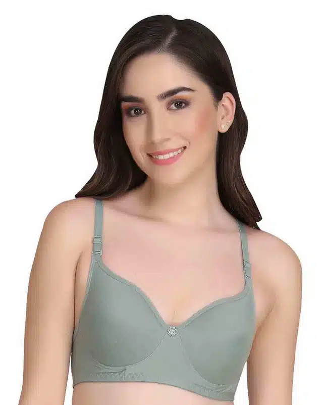 Non-wired Bra for Women (Green, 40)