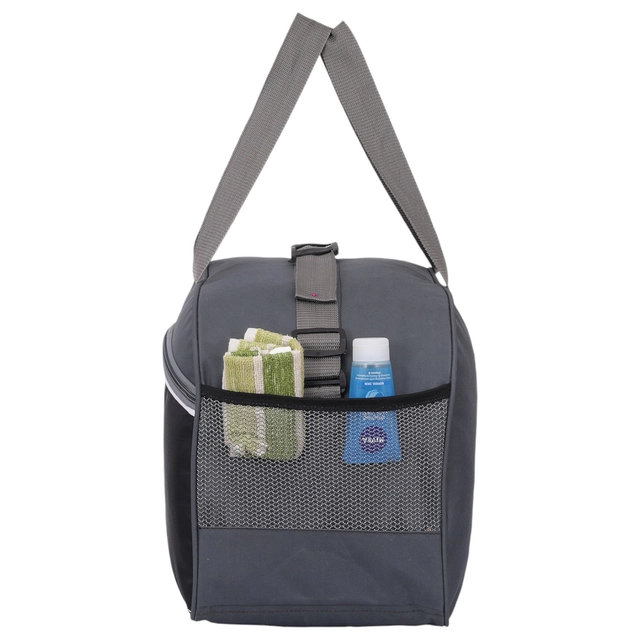 Polyester Durable Adjustable Strap Travel Duffel Bag (Grey & Black, 20x12x9.5 inches) (40 L)