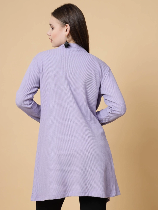 Pure Cotton Solid Shrug for Women (Lavender, Free Size)