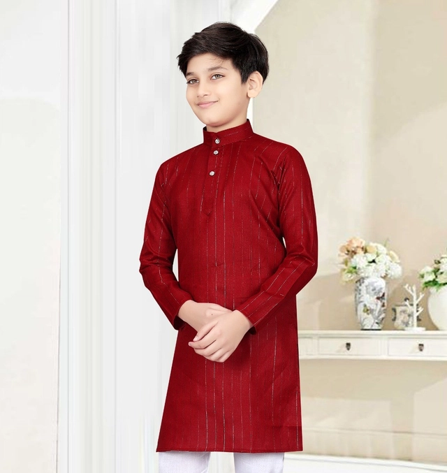 Cotton Solid Kurta for Boys (Maroon, 3-4 Years)