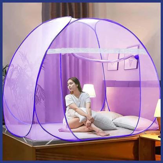 Polyester Washable Mosquito Net (Violet, 6x6 Feet)