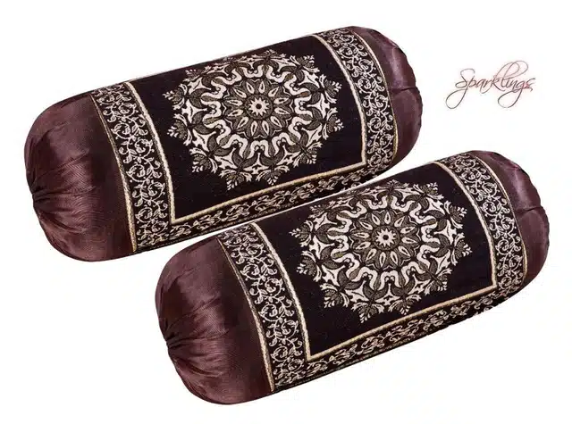 Polycotton Bolster Covers (Pack of 2) (Black, 16x20 Inches)