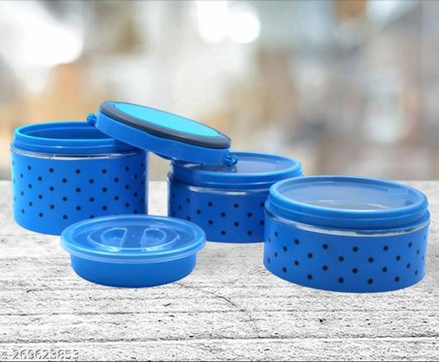 Plastic 3 Layer Lunch Box (Blue)