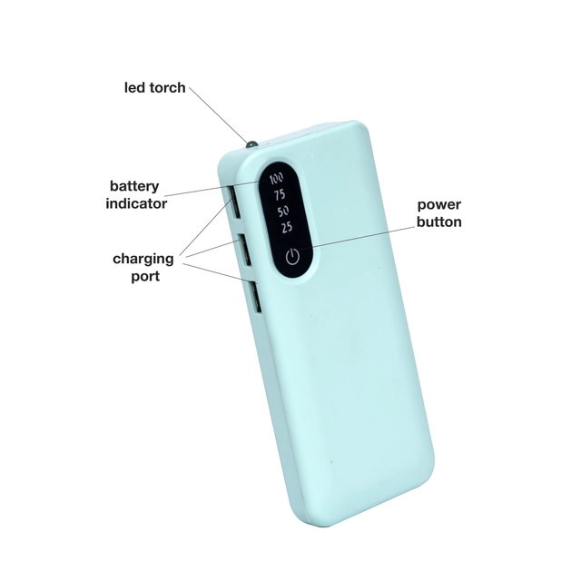 H27 20000 mAh Power Bank (Aqua Blue)