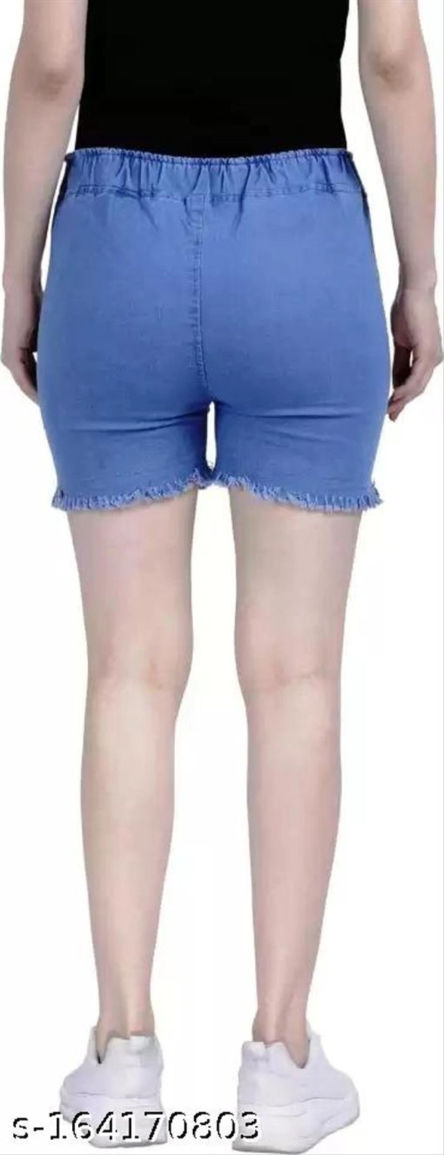 Denim Shorts for Women (Blue, 26)