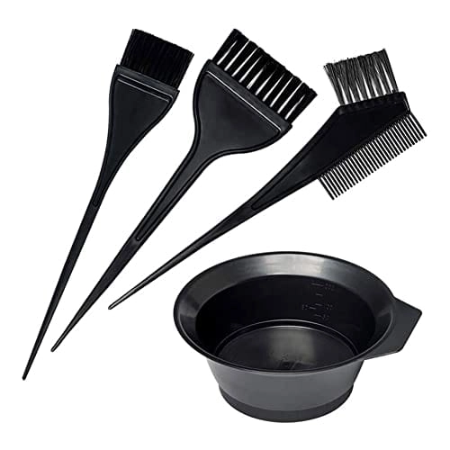 Combo of 3 Pcs Dye Brushes with Mixing Bowl for Hair Colour (Black, Set of 2)