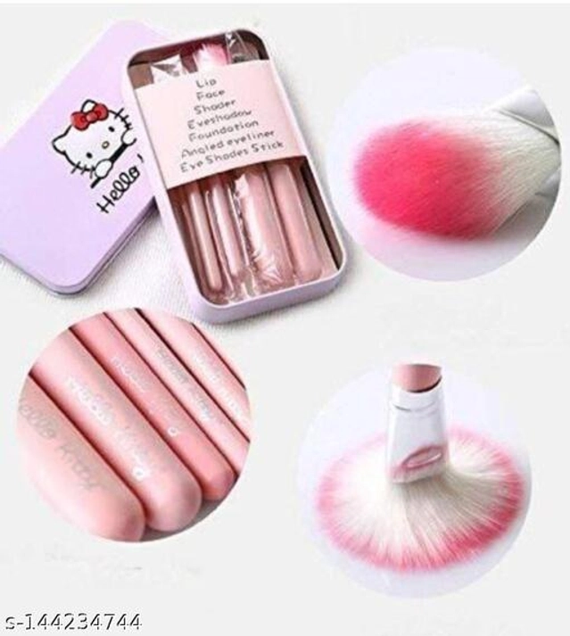 Makeup Brushes Set (Pink, Set of 7)