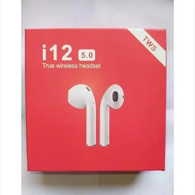 i12s Wireless Bluetooth Earbuds with Charging Case (White)