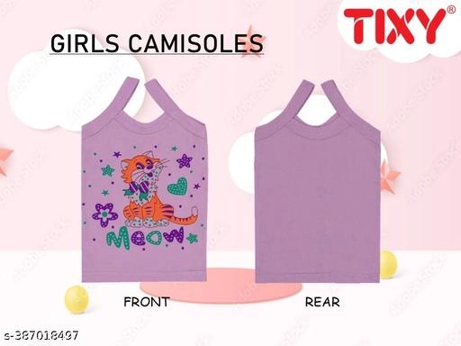 Cotton Camisoles for Girls (Multicolor, 0-3 Months) (Pack of 6)