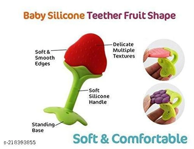 Silicone Teether for Baby (Multicolor, Pack of 3)