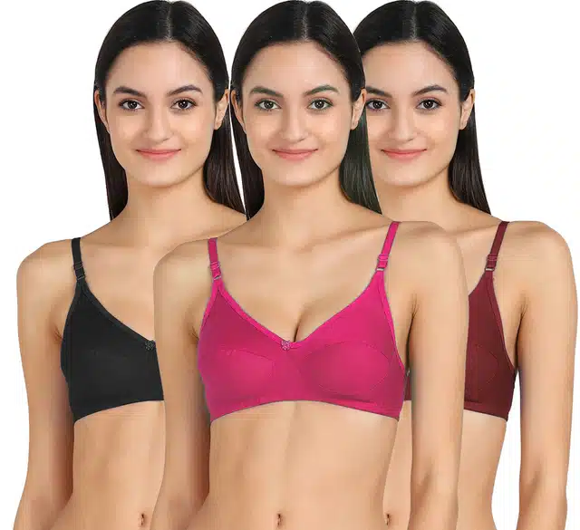 Non-wired Bra for Women (Pack of 3) (Multicolor, 36)