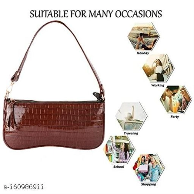 Leather Handbag for Women (Brown)