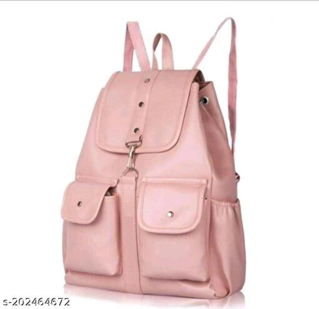 PU Backpack for Women (Peach)