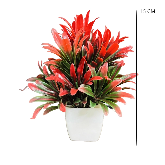 Artificial Plants with Pots (Multicolor, 15 cm) (Pack of 4)