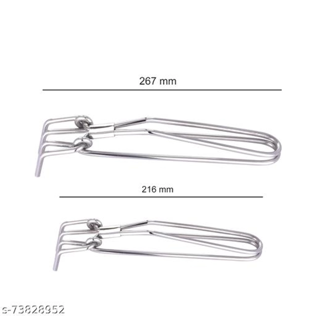 Stainless Steel Wire Tong (Multicolor, Pack of 2)