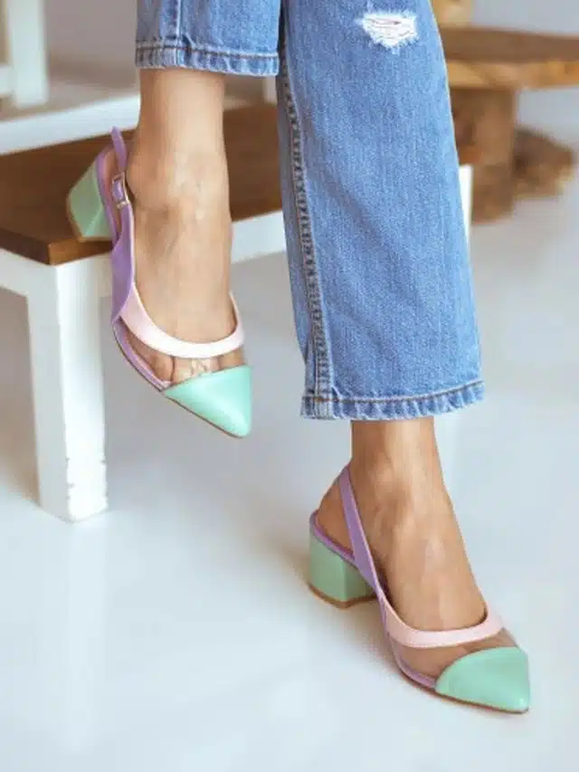 Heels for Women (Green, 40)