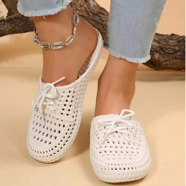 Flats for Women (White, 4)