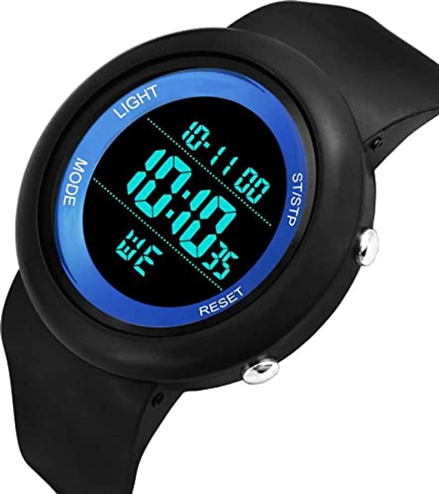 Adidas Round Shaped Digital Watch for Men & Boys (Black & Blue)