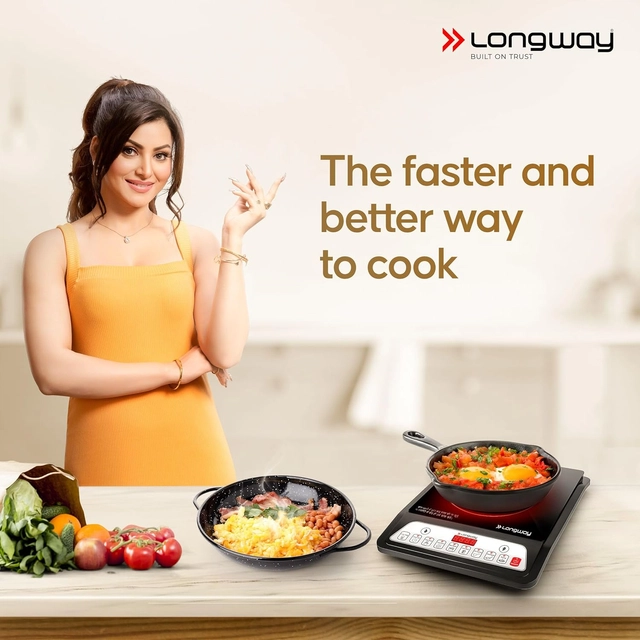 LONGWAY LW-Elite-Plus-ICT-PB -Black-P1 Induction Cooktop (2000 W, Black, Push Button)