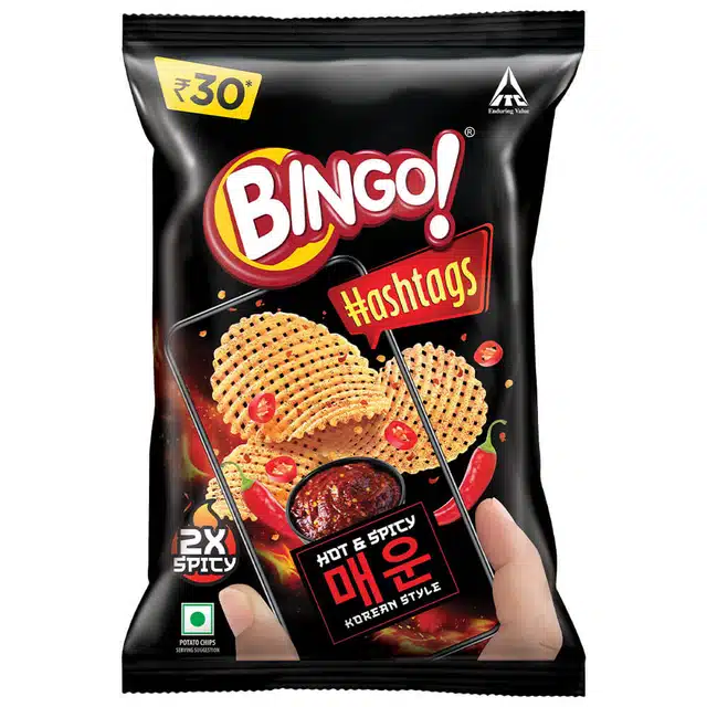 Bingo Hashtags Hot & Spicy Korean Style Chips 53 g