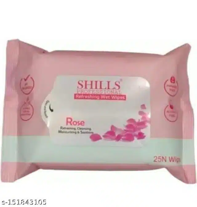 Shills Rose Wet Face Wipes