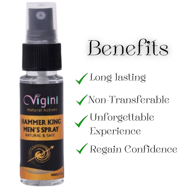 Vigini Hammer King Intimate Wash for Men (100 ml) with Hammer King Sexual Lubricant Oil for Men (30 ml) (Set of 2)